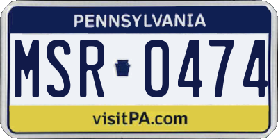 PA license plate MSR0474