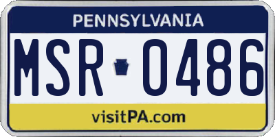 PA license plate MSR0486