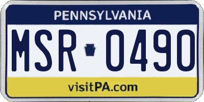 PA license plate MSR0490