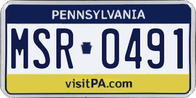 PA license plate MSR0491