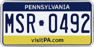 PA license plate MSR0492