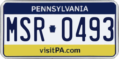 PA license plate MSR0493