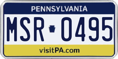 PA license plate MSR0495