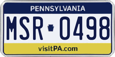 PA license plate MSR0498