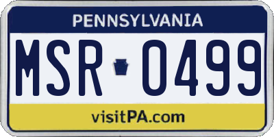 PA license plate MSR0499