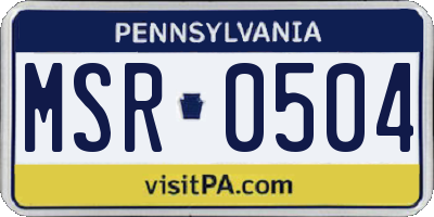 PA license plate MSR0504