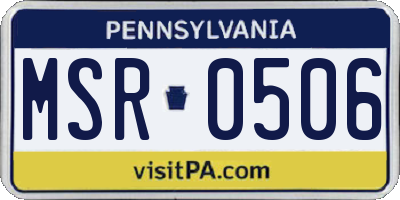 PA license plate MSR0506