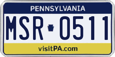PA license plate MSR0511