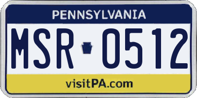 PA license plate MSR0512