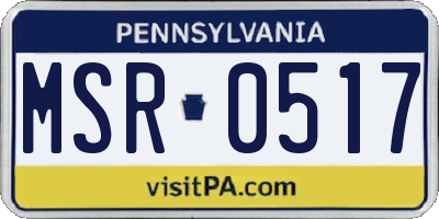 PA license plate MSR0517