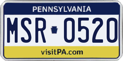 PA license plate MSR0520