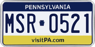 PA license plate MSR0521