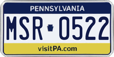 PA license plate MSR0522