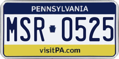 PA license plate MSR0525