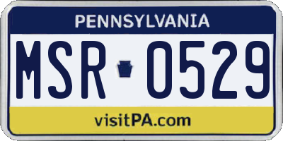 PA license plate MSR0529