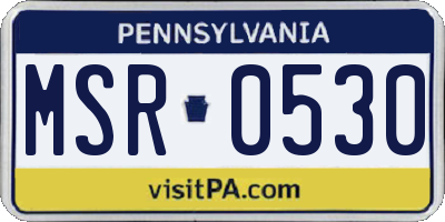 PA license plate MSR0530