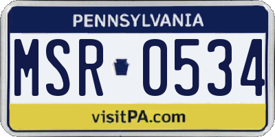 PA license plate MSR0534
