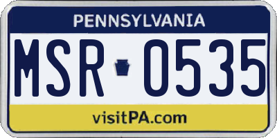 PA license plate MSR0535