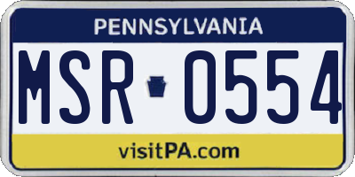 PA license plate MSR0554