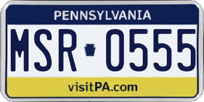 PA license plate MSR0555