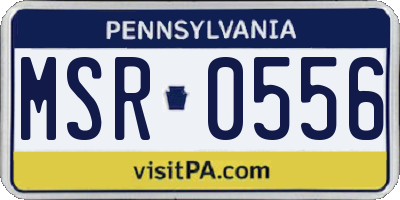 PA license plate MSR0556
