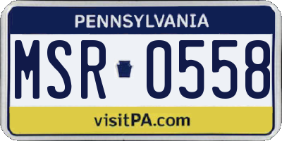 PA license plate MSR0558