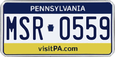 PA license plate MSR0559