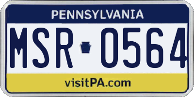 PA license plate MSR0564