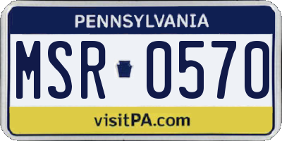 PA license plate MSR0570