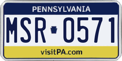 PA license plate MSR0571
