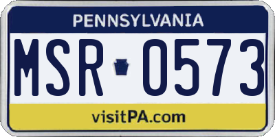 PA license plate MSR0573