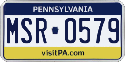 PA license plate MSR0579