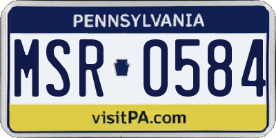 PA license plate MSR0584