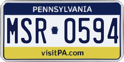 PA license plate MSR0594