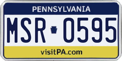 PA license plate MSR0595