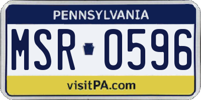 PA license plate MSR0596