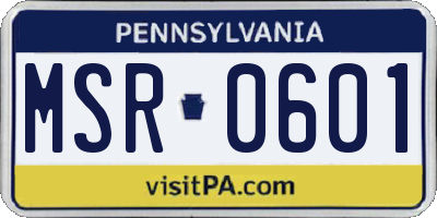 PA license plate MSR0601