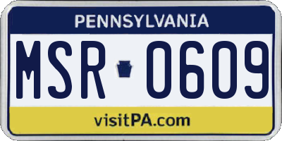 PA license plate MSR0609