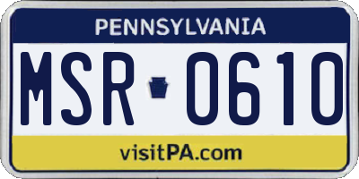 PA license plate MSR0610