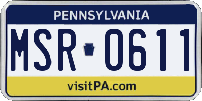 PA license plate MSR0611