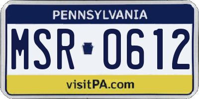 PA license plate MSR0612