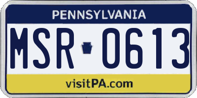 PA license plate MSR0613