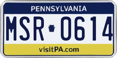 PA license plate MSR0614