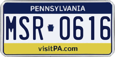 PA license plate MSR0616