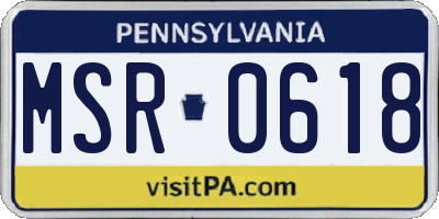 PA license plate MSR0618