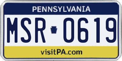 PA license plate MSR0619
