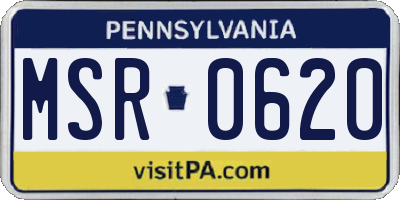 PA license plate MSR0620