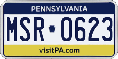 PA license plate MSR0623