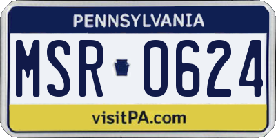 PA license plate MSR0624