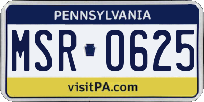 PA license plate MSR0625